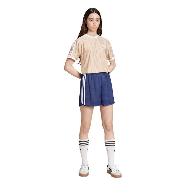 レディース アディカラースリーストライプス ピンストライプ半袖T