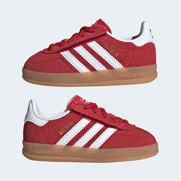 ジュニア ベビー ガゼル インドア GAZELLE INDOOR CF EL I oow95　ベタースカーレット×クラウドホワイト　