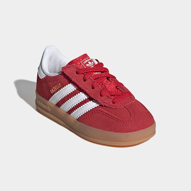ジュニア ベビー ガゼル インドア GAZELLE INDOOR CF EL I oow95　ベタースカーレット×クラウドホワイト　