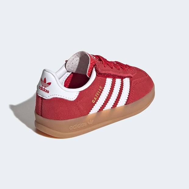 ジュニア ベビー ガゼル インドア GAZELLE INDOOR CF EL I oow95　ベタースカーレット×クラウドホワイト　
