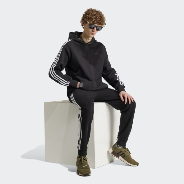 フェイクレザー アディカラー スリーストライプス ヘビーフリース