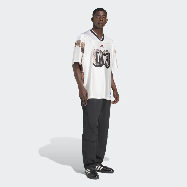 adidas サッカーゲームシャツ トレーナー L ホワイト オレンジ 9 ADIDAS ORIGINALS 迷彩サッカー ジャージー コアホワイト
