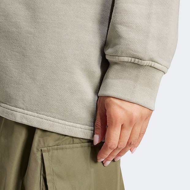 レディース ウォッシュ オフショルダースウェット シルバーペブル