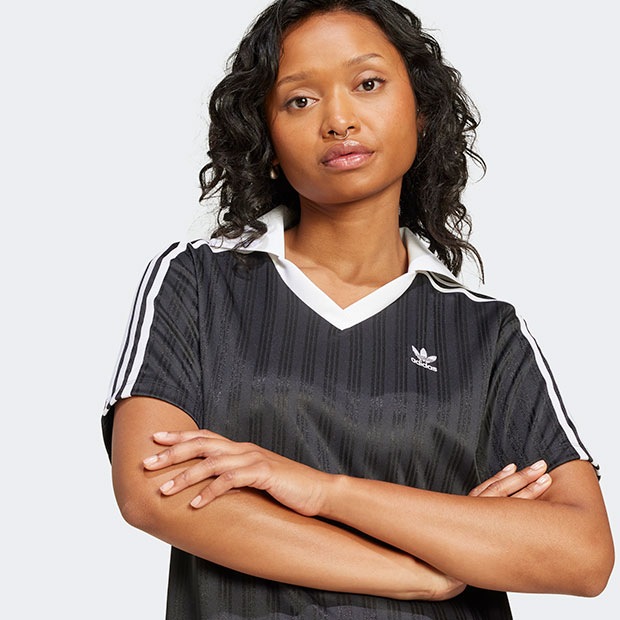 レディース アディカラー サッカー ジャカード Vネックワンピース