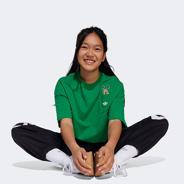 ジュニア アディダス ディズニー ADIDAS DISNEY ミッキーマウス 半袖Tシャツ キッズ　グリーン　