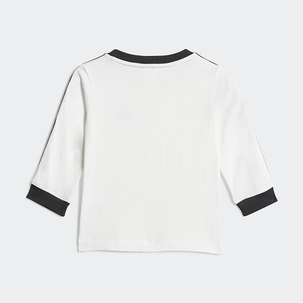 ジュニア ベビー アディカラー 長袖Tシャツ セットアップ ホワイト×ブラック
