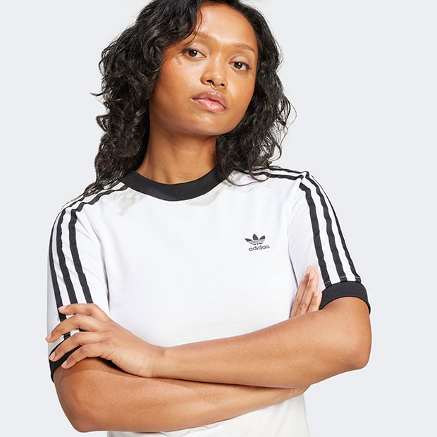 レディース アディカラー スリーストライプス ラグラン半袖Tシャツ