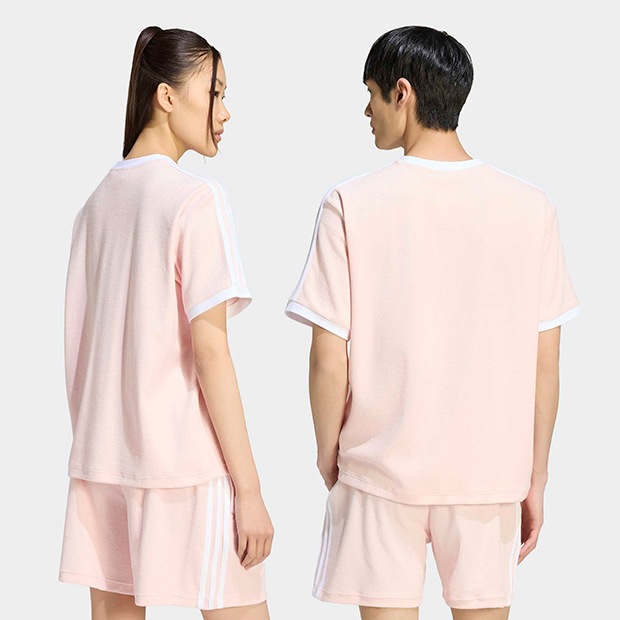 ユニセックス アディカラー テリー カリ 半袖 Tシャツ サンディピンク