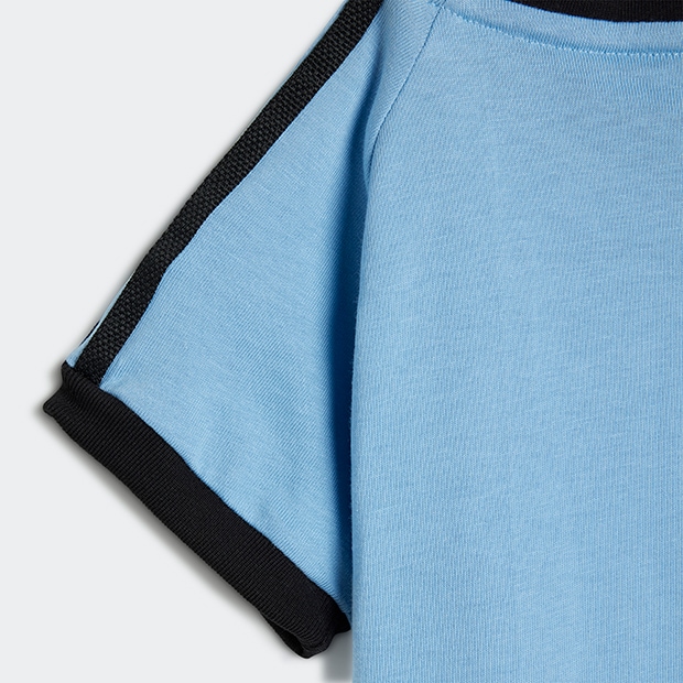 ジュニア ベビー アディカラー スリーストライプス 半袖Tシャツ アッシュブルー