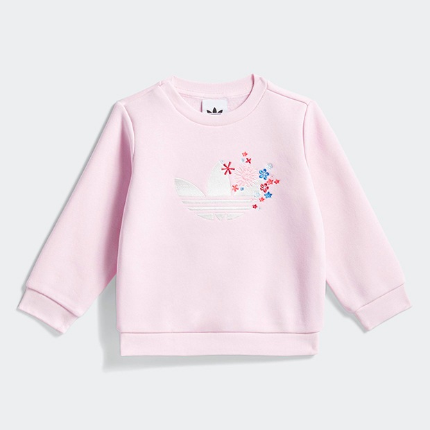 ジュニア ベビー ADIDAS × LIBERTY LONDON 長袖クルーセット　クリアピンク　
