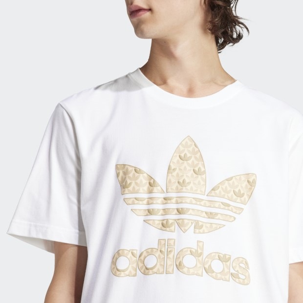 クラシック モノグラム グラフィック半袖Tシャツ ホワイト×サンド
