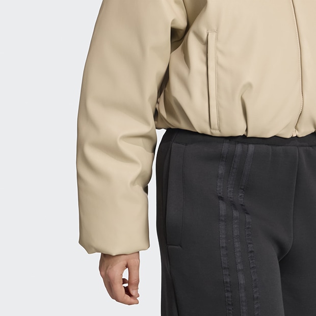 レディース プレザー ボンバー 合成ダウンジャケット ストーン