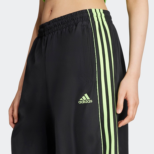 adidas サイドスナップ トラックパンツ レディース レディース サテン ワイドレッグ トラックパンツ ナイト