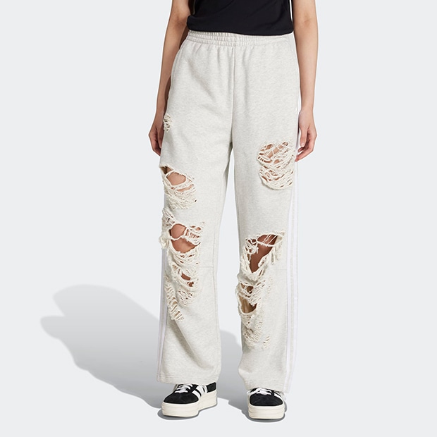 レディース adidas Originals ダメージ加工 ジョガー ライトグレー