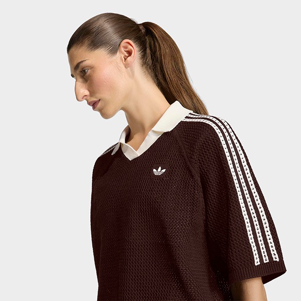 極美 45R✨インディゴ 二重編みのニットソーTシャツ パフスリーブ 裏毛編み レディース アディカラー ニット かぎ針編み ポロ オーロラコーヒー