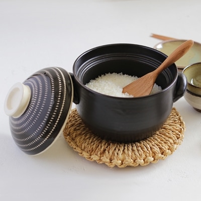 飛び鉋 ごはん土鍋 3合炊き オカッテ 全2色