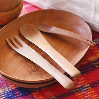 カトラリーセット　ウッドランチウェア