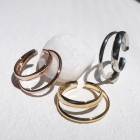 日本製 レイヤード ダブルフープ イヤーカフ 片耳用 金属アレルギー対応|イヤーカフ