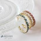 日本製 イヤーカフ カラー ビジュー片耳用 金属アレルギー対応