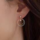  日本製  小ぶり ブラック ホワイト  フープ ピアス ノンホールピアスイヤリング