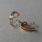 ハーフカットシェイプ ノンホールピアス  イヤリング 日本製 