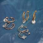 送料無料 日本製 さりげなく寄り添う一粒ビジューが愛らしいフープイヤリング