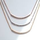 日本製  K18GP ラウンド ラインストーンネックレス  |ネックレス