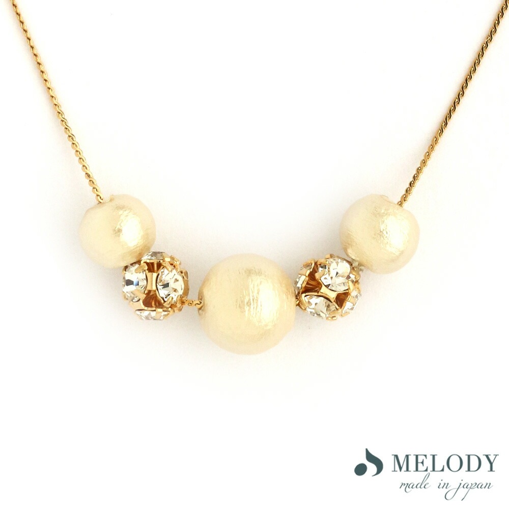 日本製 パヴェボール コットンパール ネックレス レディース | ネックレス | 日本製MelodyAccessoryメロディーアクセサリー公式