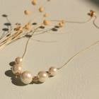 サイズグラデーションのパヴェボール＆コットンパールネックレス|パール|ネックレス