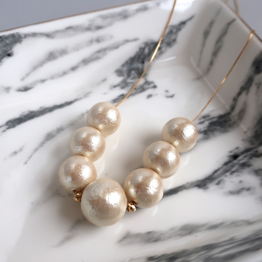 送料無料 コットンパール ビジューネックレス | ネックレス | 日本製