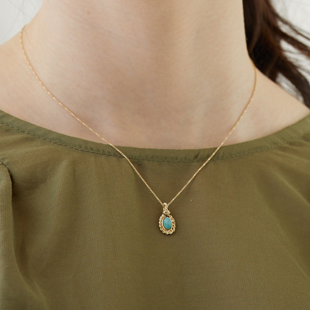 日本製ターコイズ ネックレス K18GP トルコ石 | ネックレス | 日本製