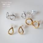 【SALE30％OFF】日本製 ドロップ サークル ハンマード ピアス 金属アレルギー対応|プチピアス|ピアス