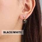【SALE30％OFF】日本製 メタルシェイプブラック＆ホワイトピアス|シンプル|ピアス