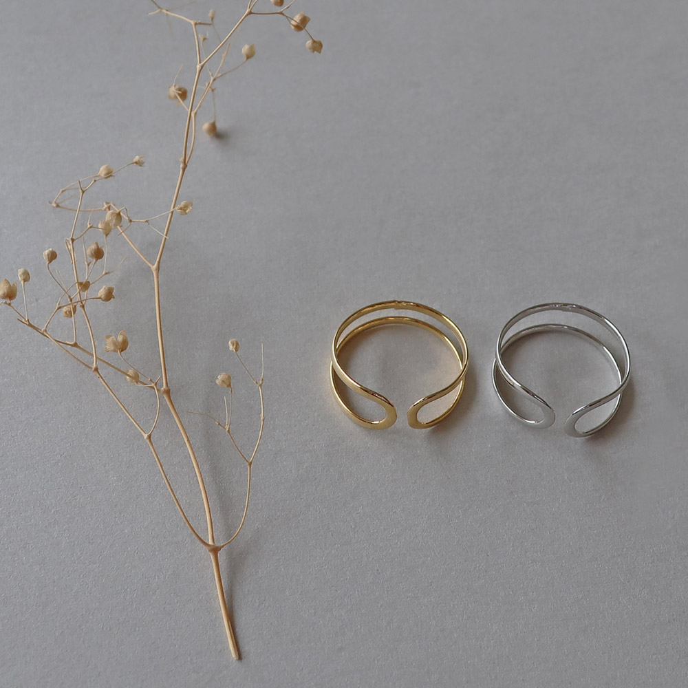 k18 デザインフリーリング K18YG 地金 フリーサイズ リング 2周 送料無料 指輪 18金 K18 18K 人気