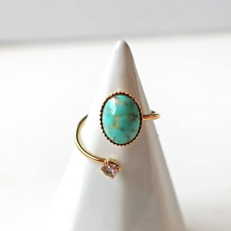 美品　mau _jewelry ターコイズリング　15号 美品 mau _jewelry ターコイズリング 15号 ステンレス 一粒