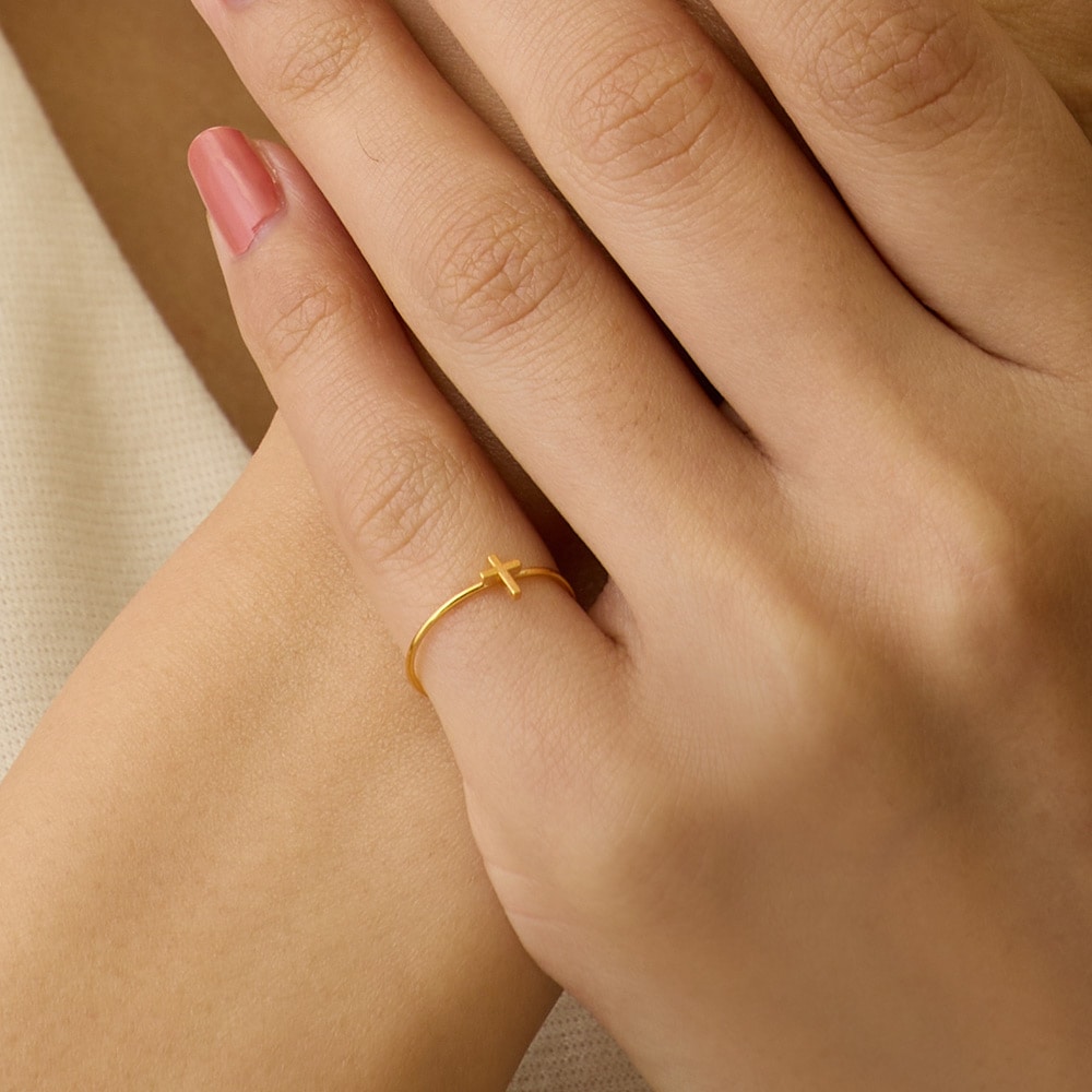 クロス 十字架 1号 3号 4号 5号 ピンキーリング 送料無料 | リング