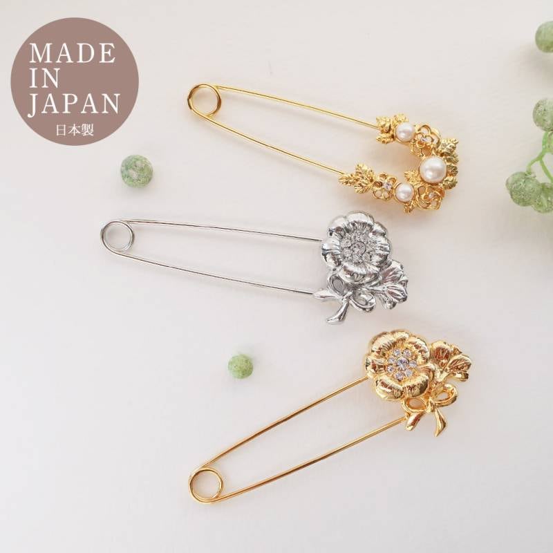 日本製 ショールピン ストールピン パール フラワー レディース 上品
