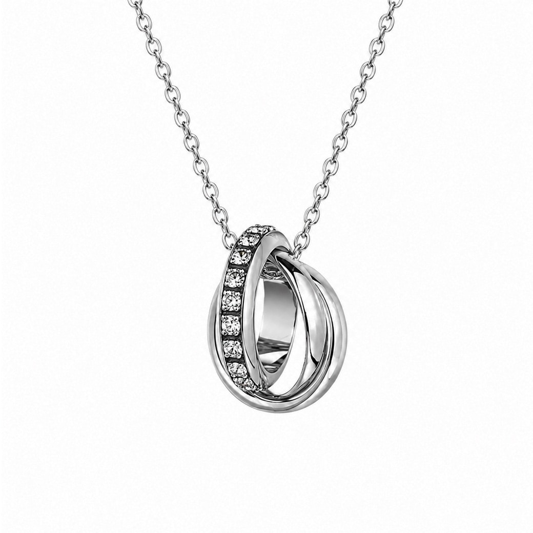 Eternal Link Necklace｜日本製 ビジュー 3連 4連 リングネックレス