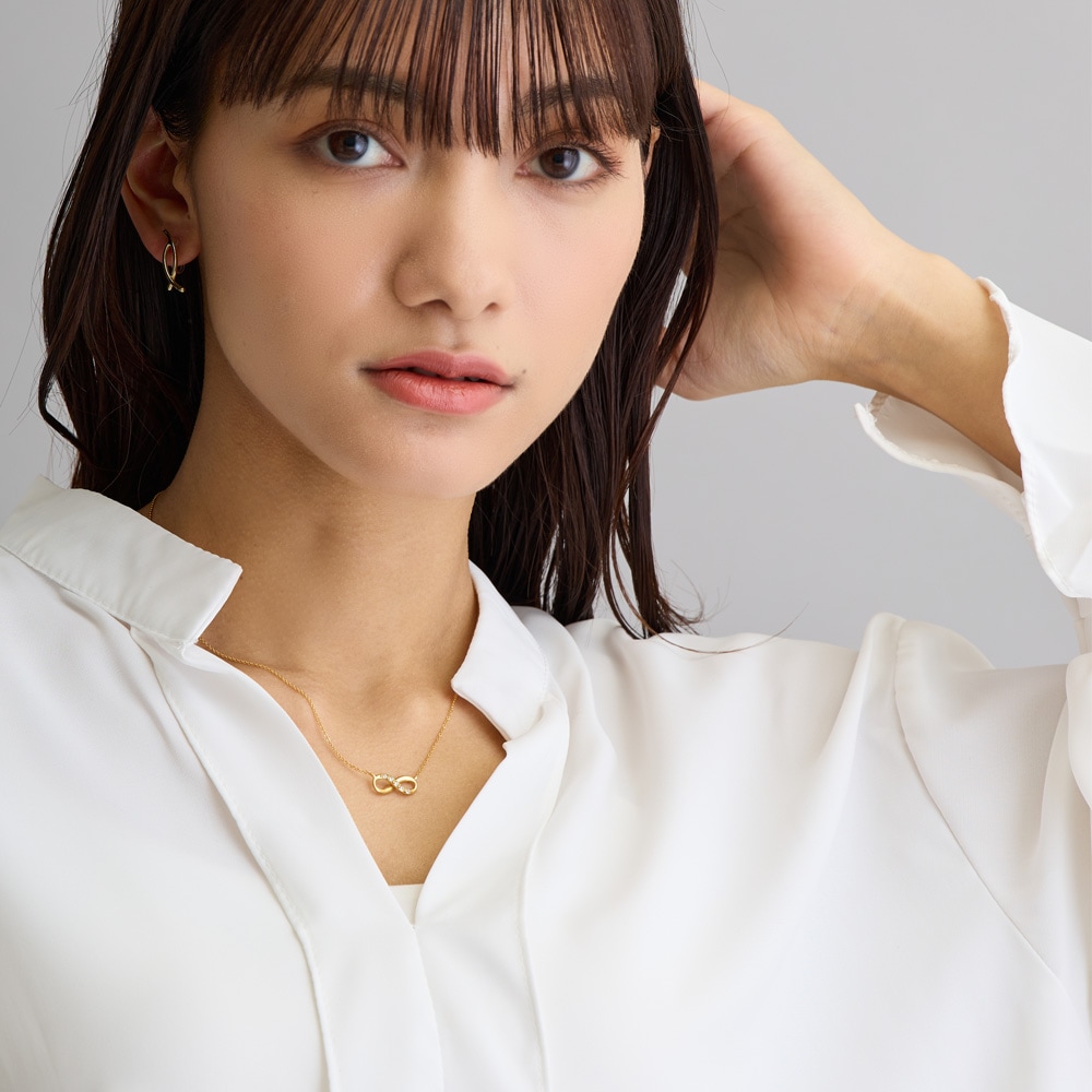日本製ビジュー付インフィニティネックレス | ネックレス | 日本製