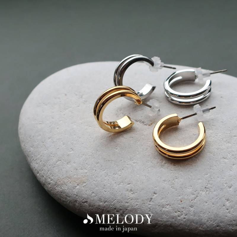 新品 ピアス レディース フープ ラウンド 2連 K18 TAKE-UP ONLINE SHOP/テイクアップ公式オンラインショップ / K18