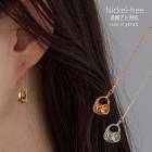 【SALE30％OFF】日本製 アメリカンピアス 5連  サークルモチーフチェーンピアス|アメリカンピアス・フックピアス|ピアス