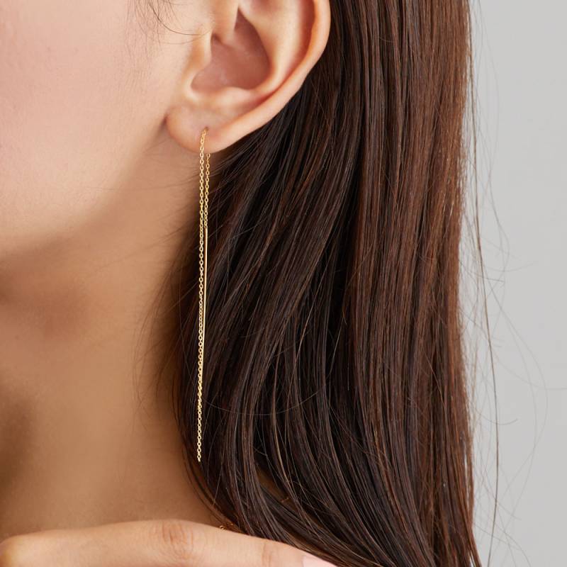 日本製 Simple chain long American earrings | ピアス | 日本製