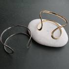 ブレスレット リッチ Wワイヤー カフバングル バングル ゴールド|シンプル|ブレスレット・バングル