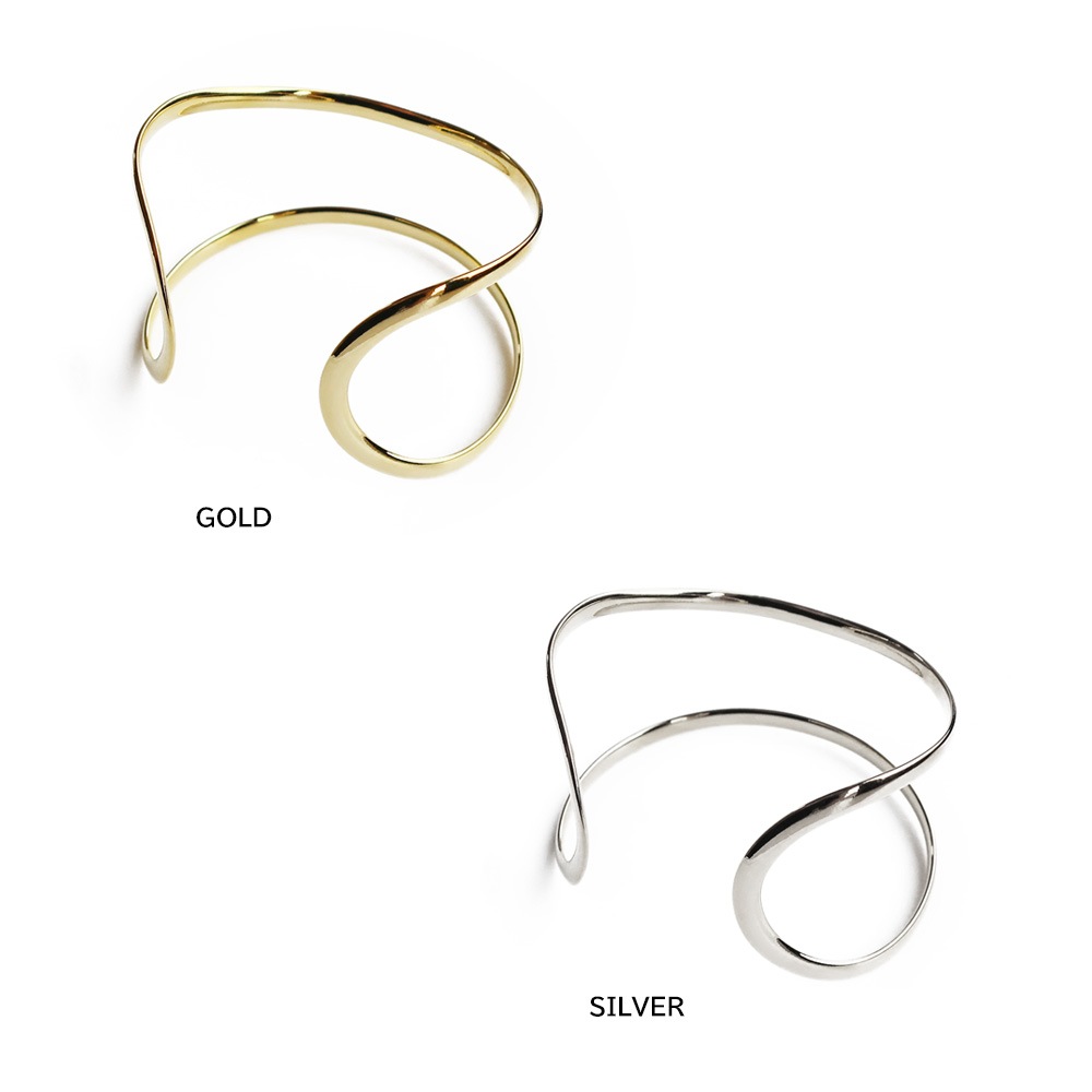 ブレスレット リッチ Wワイヤー カフバングル バングル ゴールド