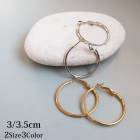 【SALE30％OFF】日本製  純チタン フープピアス キャッチレス 3.5cm 3cm|シンプル|ピアス