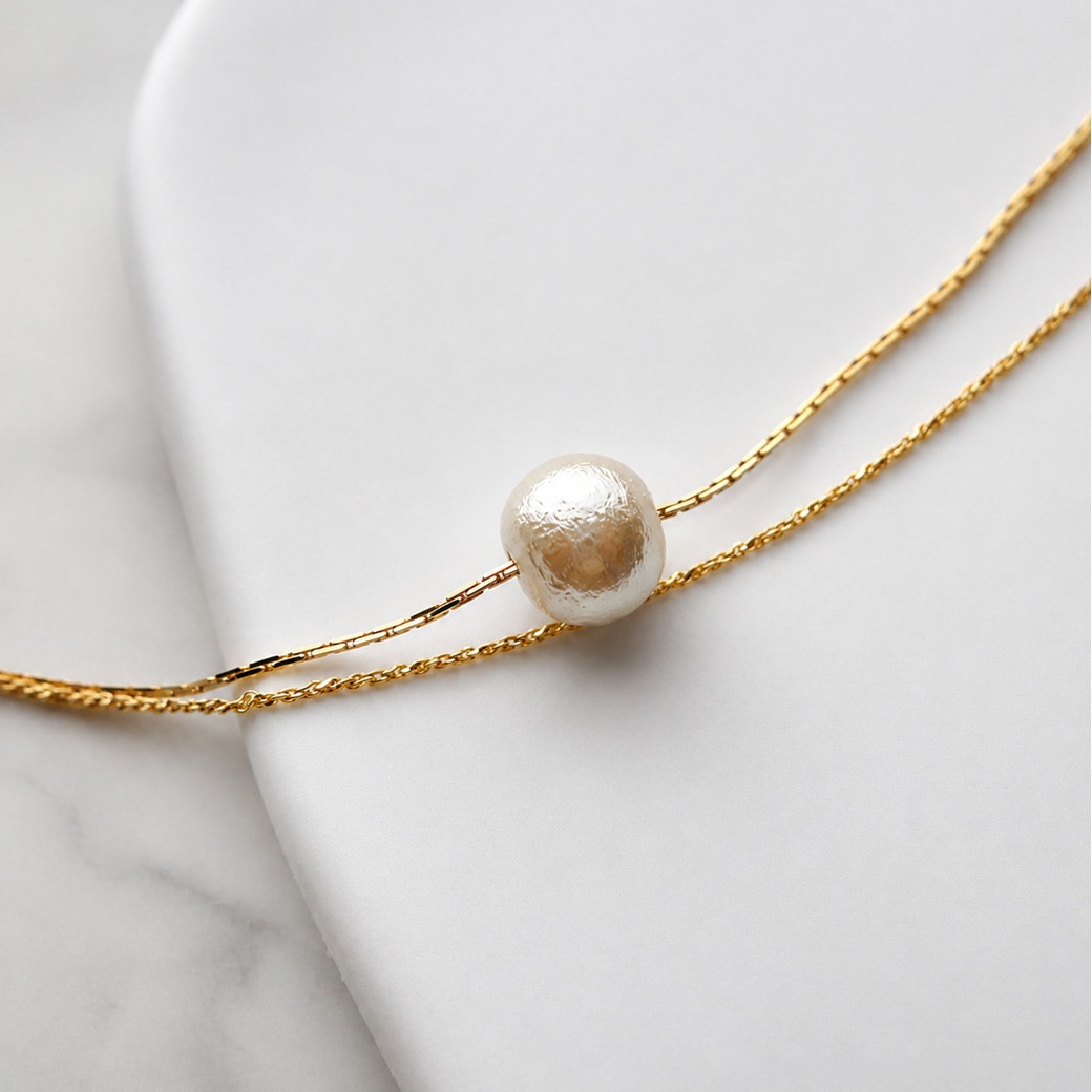 Cotton Pearl Chain Bracelet｜コットンパールチェーンブレスレット