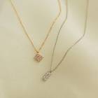  日本製 レクタングル ダイヤシェイプ ストーンネックレス