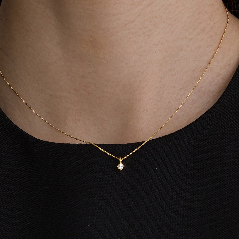 日本製 1石 プチ ストーン 小ぶり ネックレス | ネックレス,パヴェ