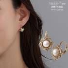 【SALE30％OFF】日本製 パール 花モチーフ フレンチフックピアス  |アメリカンピアス・フックピアス|ピアス