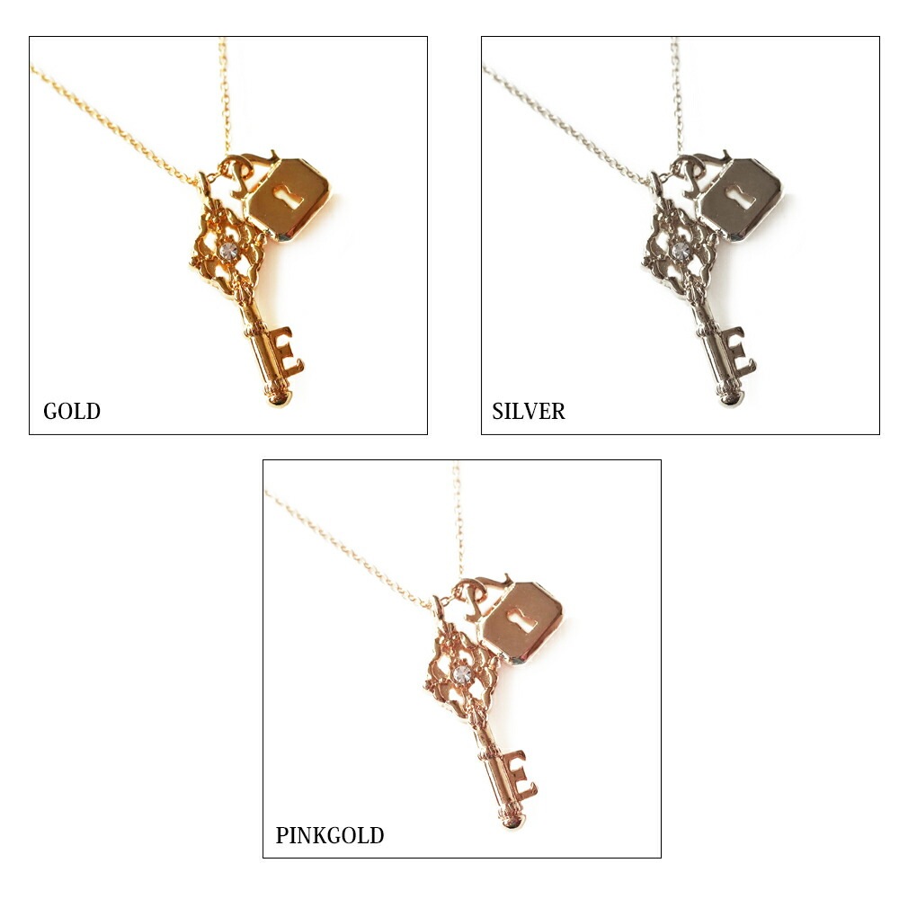 送料無料 日本製 アンティーク調 幸せの扉を開ける 鍵 ネックレス